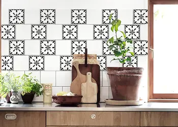 set 18 stickere faianta iona folina model negru