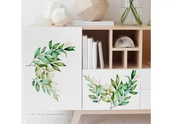 set 2 stickere crengute verzi watercolor