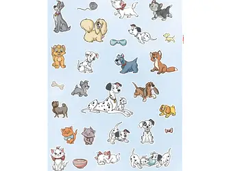 set 27 stickere personaje disney cats and dogs