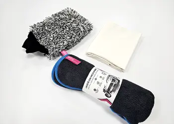 set 3 lavete auto folina manusa microfibra laveta piele de caprioara prosop s00