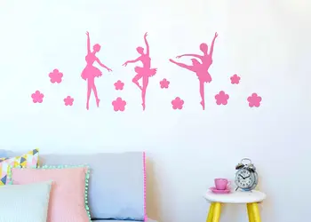 set 3 stickere balerine roz