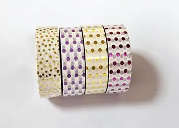 set 4 role washi tape cu buline colorate