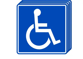 set 4 stickere auto persoana cu handicap dizabilitati 10x10 cm s00