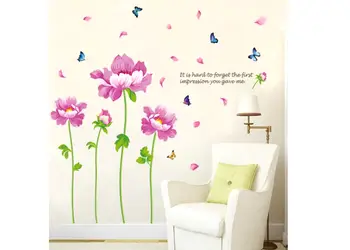 set 4 stickere flori mov folina 115 cm