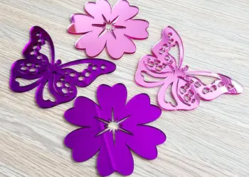 set 4 stickere oglinda clara roz