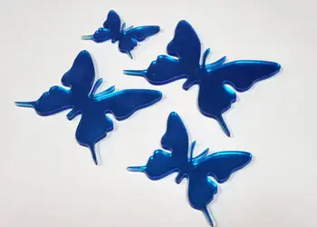 set 4 stickere oglinda fluturi albastri