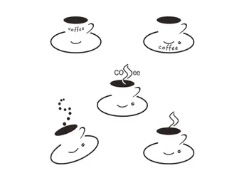 set 5 stickere cesti cafea maro