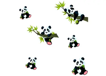 set 6 stickere ursi panda