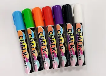 set 7 markere creta lichida colorata