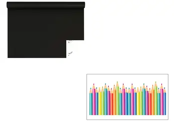 set autocolant tabla de scris si bordura creioane colorate decor pentru gradinita si scoala