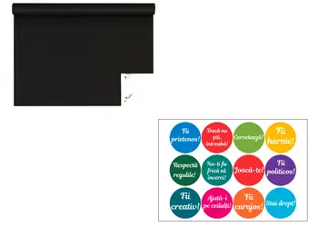 set autocolant tabla de scris si buline colorate cu mesaje decor pentru gradinita si scoala
