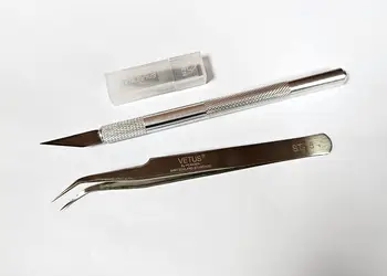 set cutit taiere fina si penseta pentru proiecte handmade si crafting