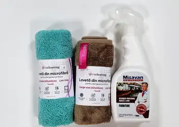set din 2 lavete microfibra pentru praf si solutie sters mobila 1