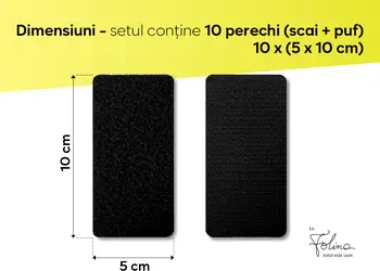 set dreptunghiuri velcro arici cu adeziv banda scai si puf pentru cusut 10 bucati s00