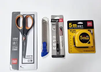 set instrumente masurare si taiere deli ruleta foarfece si 2 cutter