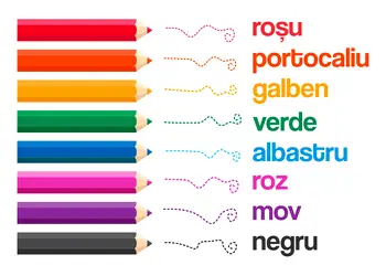 set stickere culori creioane colorate multicolor educativ plansa medie s00