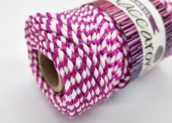 snur decorativ alb roz metalic