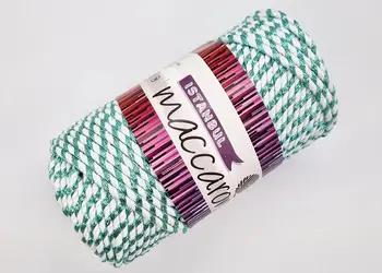 snur decorativ alb turcoaz metalic