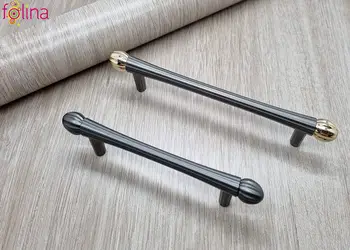 maner mobila metalic gri antracit cu detalii aurii 128 mm