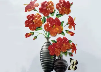 sticker 3d vaza cu maci