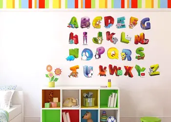 sticker alfabet colorat cu imagini