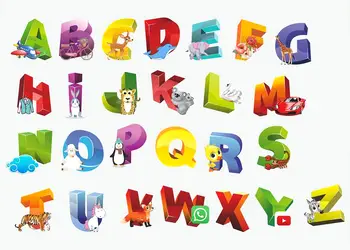 sticker alfabet colorat cu imagini