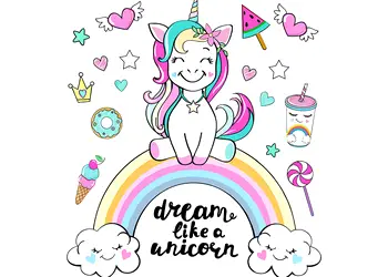 sticker camera fetita dream like a unicorn