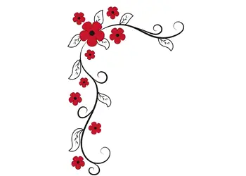 sticker decor floare rosie