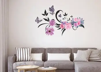 sticker decor flori mov