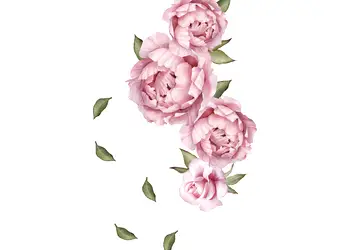 sticker decor flori roz