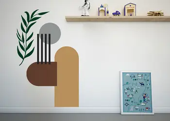 sticker decorativ bohemian abastract 8 forme geometrice estetice boeme aplicare folina s0