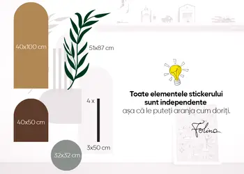 sticker decorativ bohemian abastract 8 forme geometrice estetice boeme aplicare folina s0