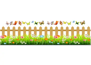 sticker decorativ gard cu flori