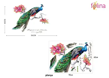 sticker decorativ paun 100 cm