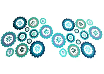 sticker decorativ rozete turcoaz