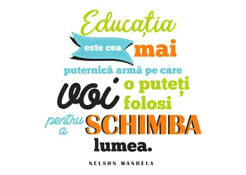 sticker educational citat nelson mandela despre educatie decoratiune pentru scoli s