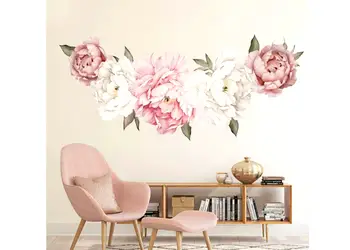 stickere flori folina ghirlanda bujori roz