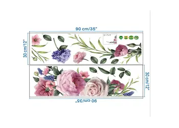 sticker perete folina decor floral mov