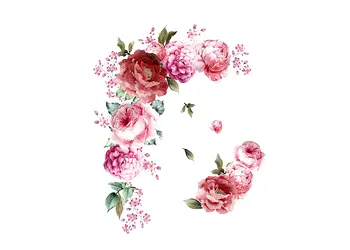 sticker flori ghirlanda roz