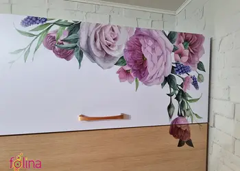 sticker perete folina decor floral mov