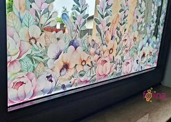 sticker geam folina bordura decorativa cu flori