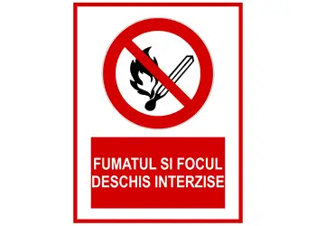 sticker fumatul si focul deschis interzise