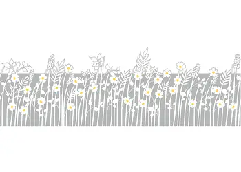 folie geam cu model flori de camp bordura decorativa 45x200 cm