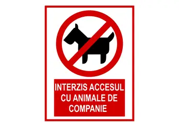 sticker interzis accesul cu animale