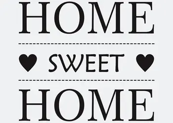 sticker negru home sweet home