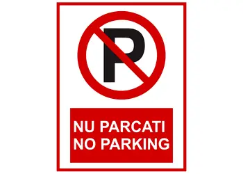 sticker nu parcati 15 23 cm