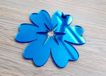 sticker oglinda albastra floare