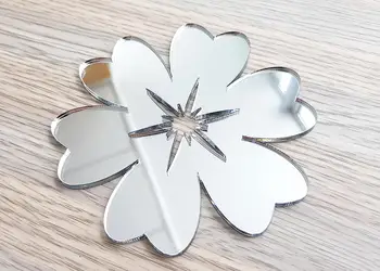 sticker oglinda argintie floare