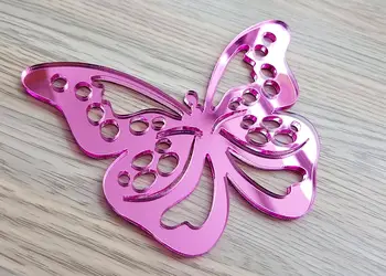 sticker oglinda roz fluture