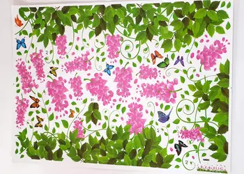 sticker decorativ flori roz